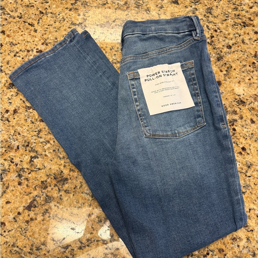 Good American Pull-On Straight Jeans M